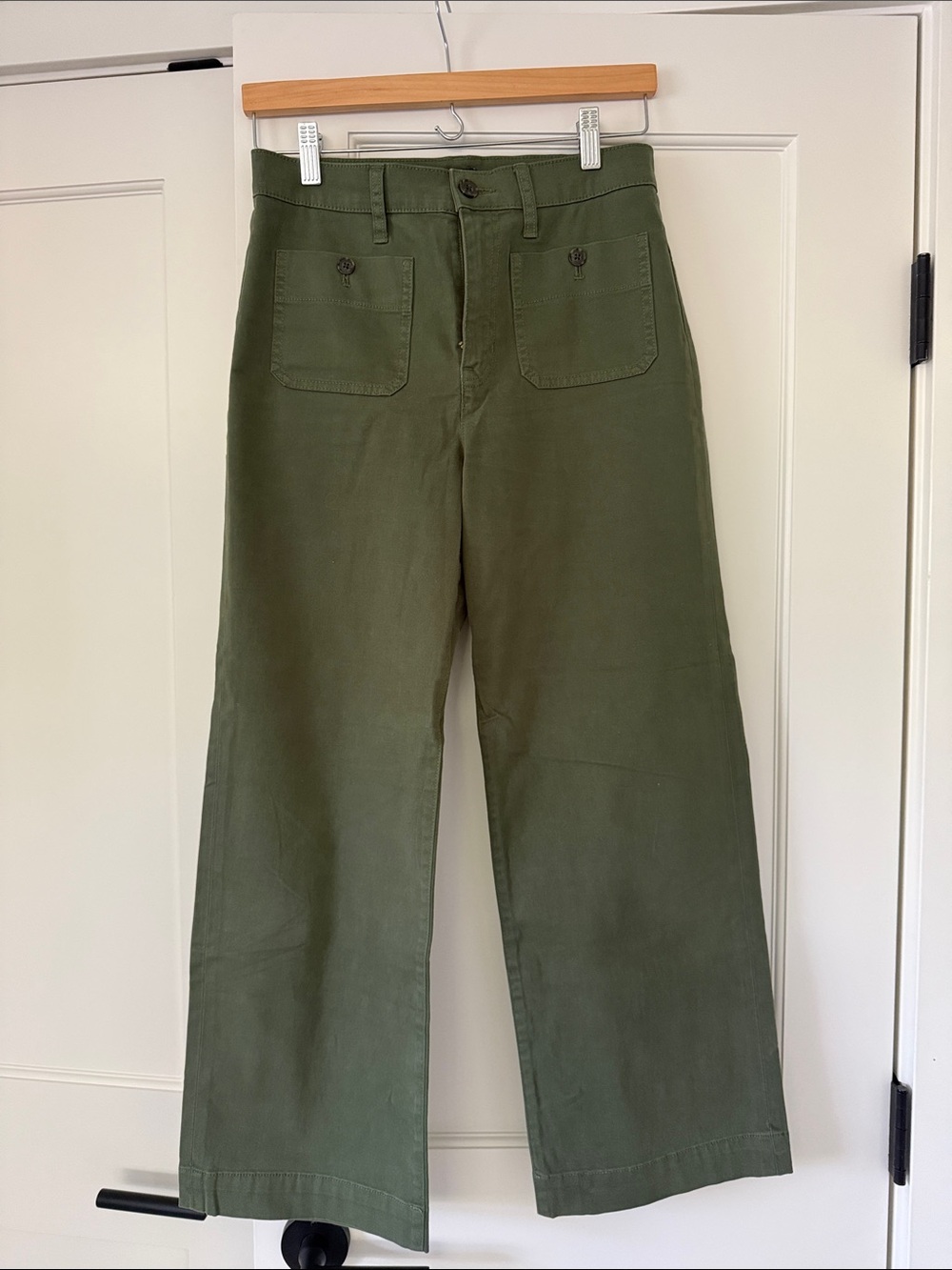 J Crew High-Rise Wide-Leg Women’s Jeans — Olive Green